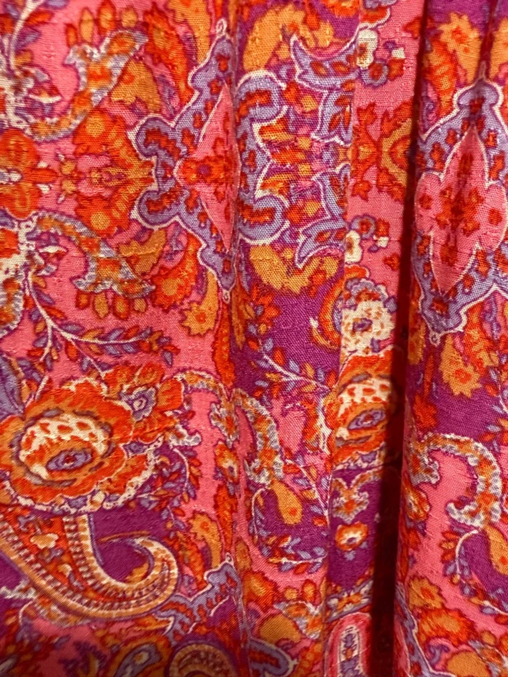 Free People Gemini Patchwork Boho Blouse Paisley & Floral Button-Front Blouse - Picture 10 of 12